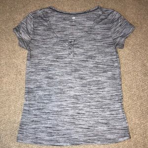 Grey scoop neck crop top
